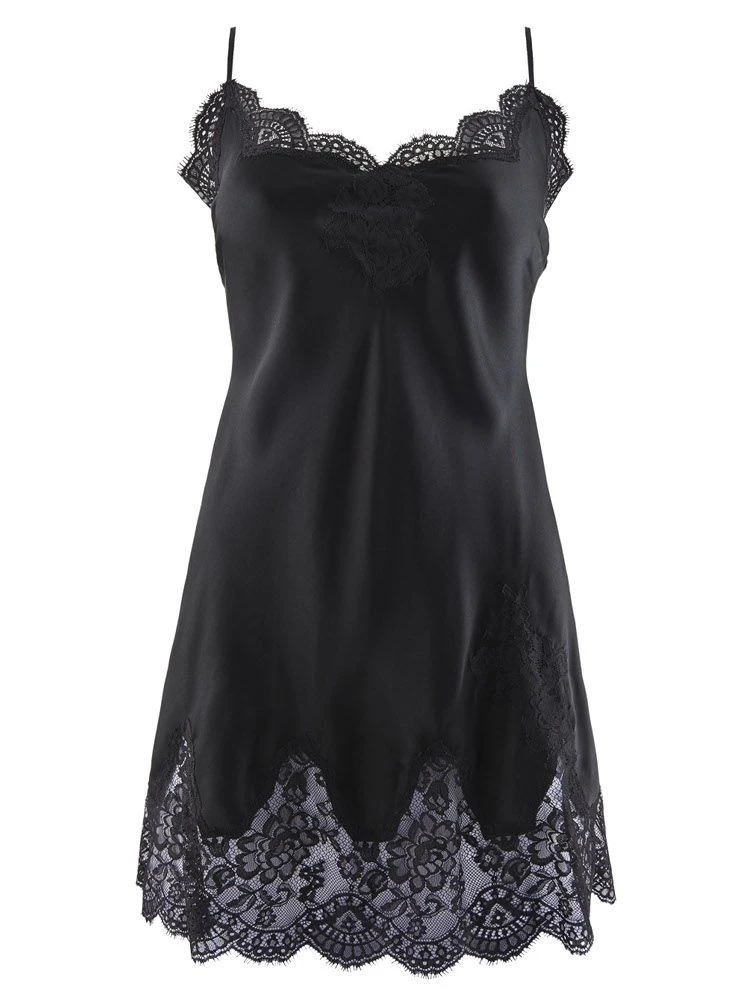 100% Seide Baby-Doll SOIE D´AMOUR Mit Spitze Aubade – Bild 3