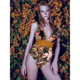 TrÀger Badeanzug ELUDER Tropischer Print Von Nicole Olivier