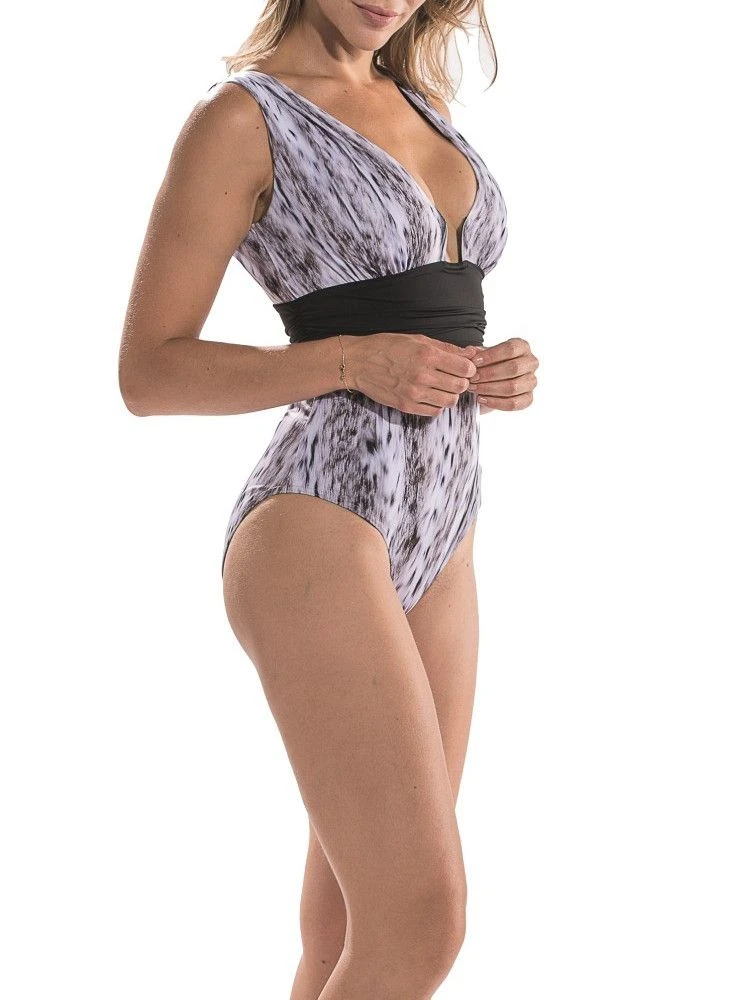 Träger Badeanzug MOLTO Grau-weiß Von Nicole Olivier – Bild 3
