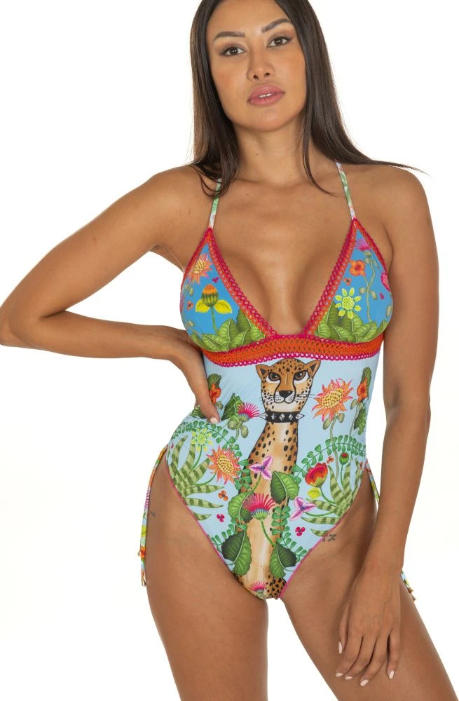 Badeanzug JUNGLE ATTITUDE Blau Von Pin-Up Stars – Bild 2