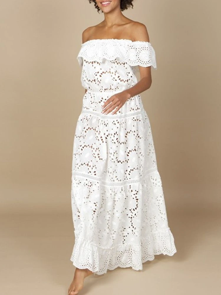 Baumwolle Lochspitze Sommerkleid GLADYS Von Marjolaine – Bild 3