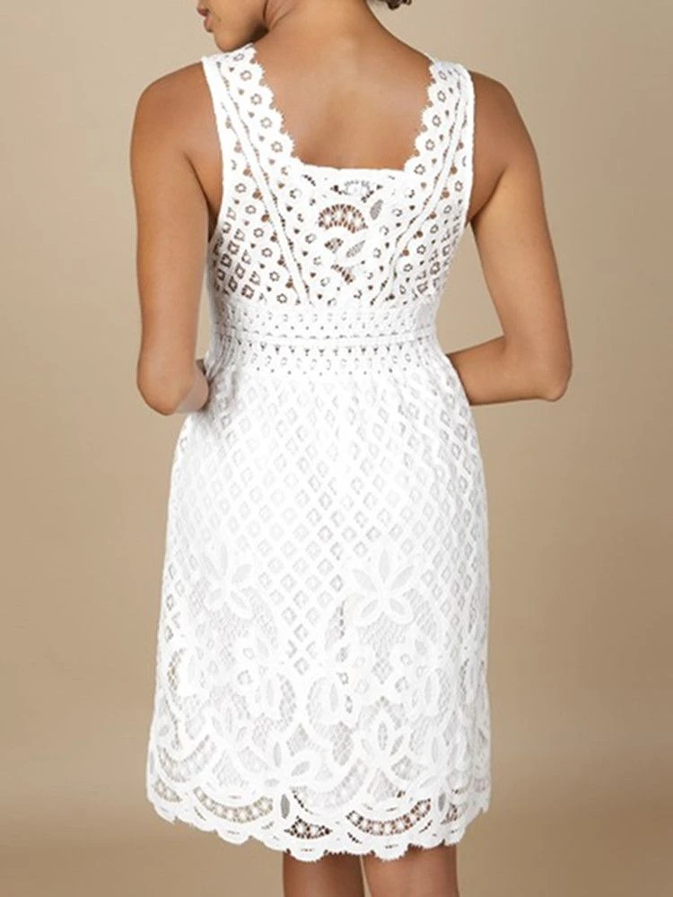 Baumwolle-Spitze Sommerkleid GITANE Naturweiss Von Marjolaine – Bild 5