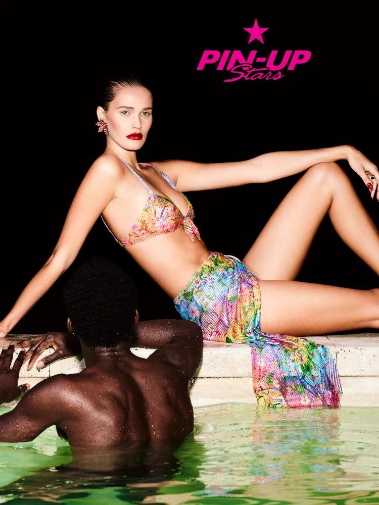 Bügel-Bikini RAINBOW FLOWERS Pink-bunt Von Pin-Up Stars – Bild 2