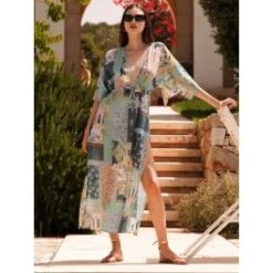 Strandkaftan STROMBOLI Blau-tĂĽrkis Von Eva B. Bitzer