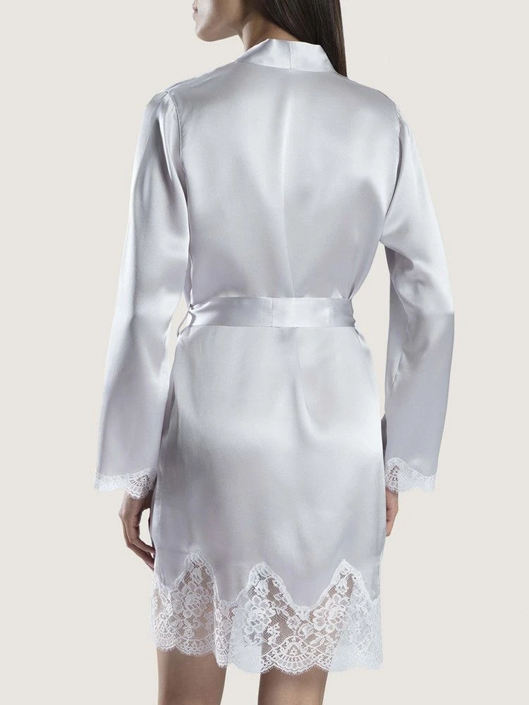 100% Seide Kimono SOIE D´AMOUR Mit Spitze Aubade – Bild 6
