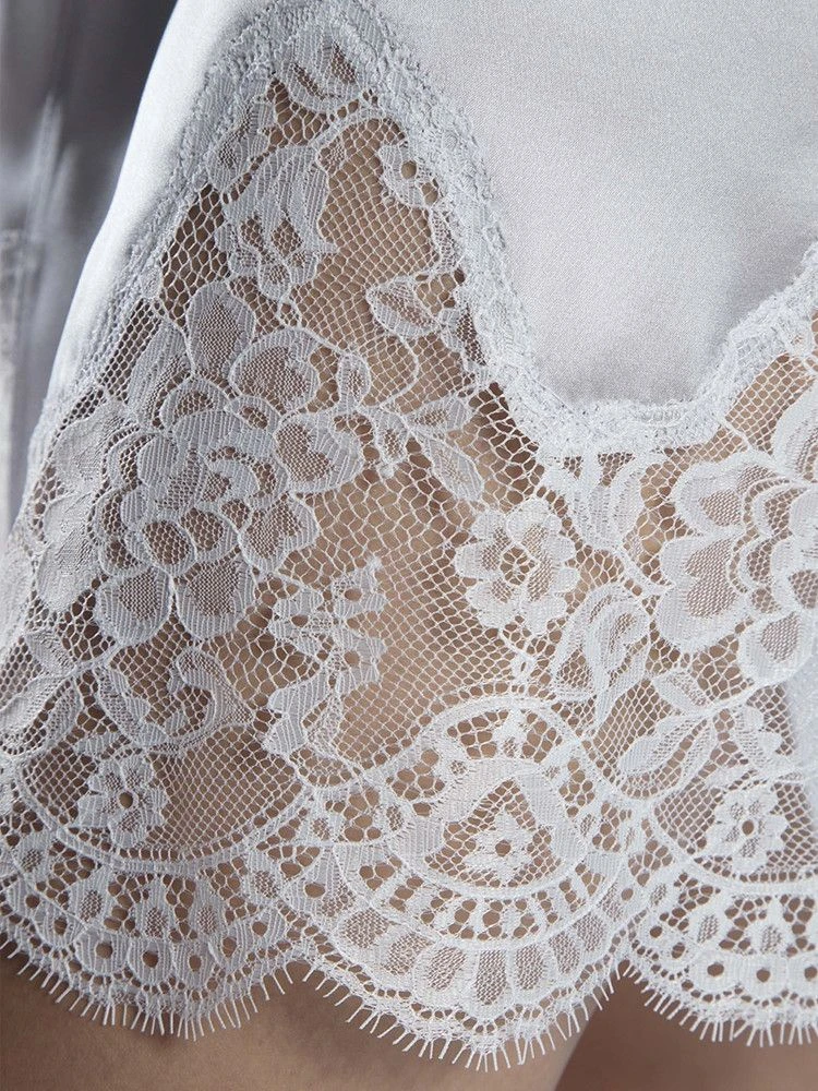 100% Seide Kimono SOIE D´AMOUR Mit Spitze Aubade – Bild 8