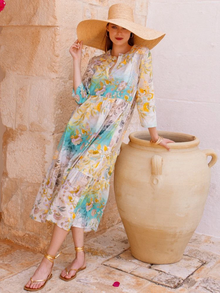 Strandkleid PANAREA Limette-türkis Von Eva B. Bitzer – Bild 3