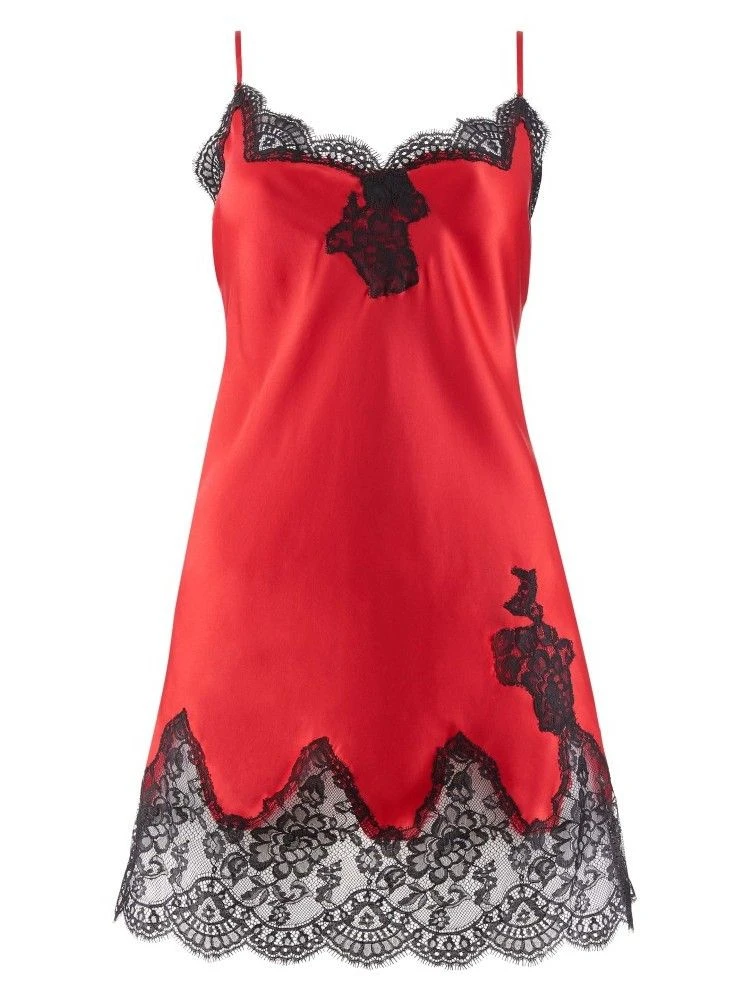 100% Seide Baby-Doll SOIE D´AMOUR Mit Spitze Aubade – Bild 5