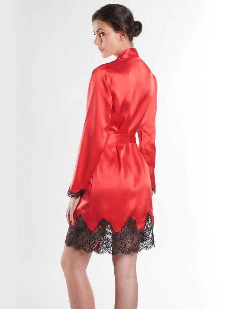 100% Seide Kimono SOIE D´AMOUR Mit Spitze Aubade – Bild 16