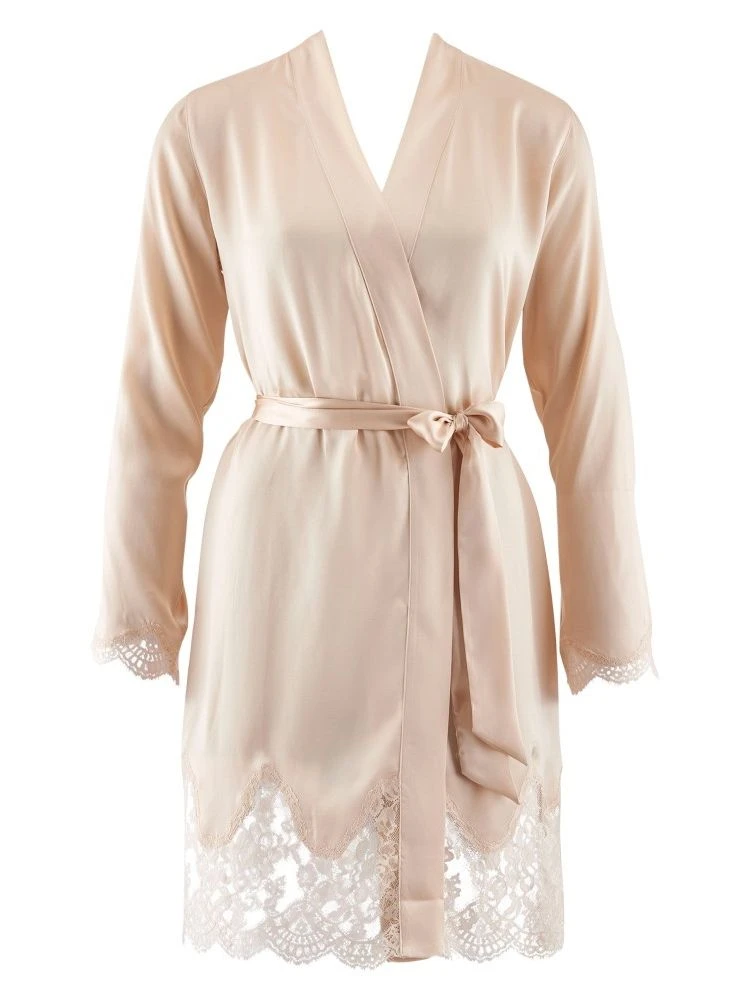 100% Seide Kimono SOIE D´AMOUR Mit Spitze Aubade – Bild 9