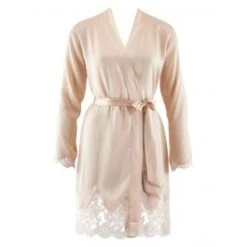 100% Seide Kimono SOIE D´AMOUR Mit Spitze Aubade