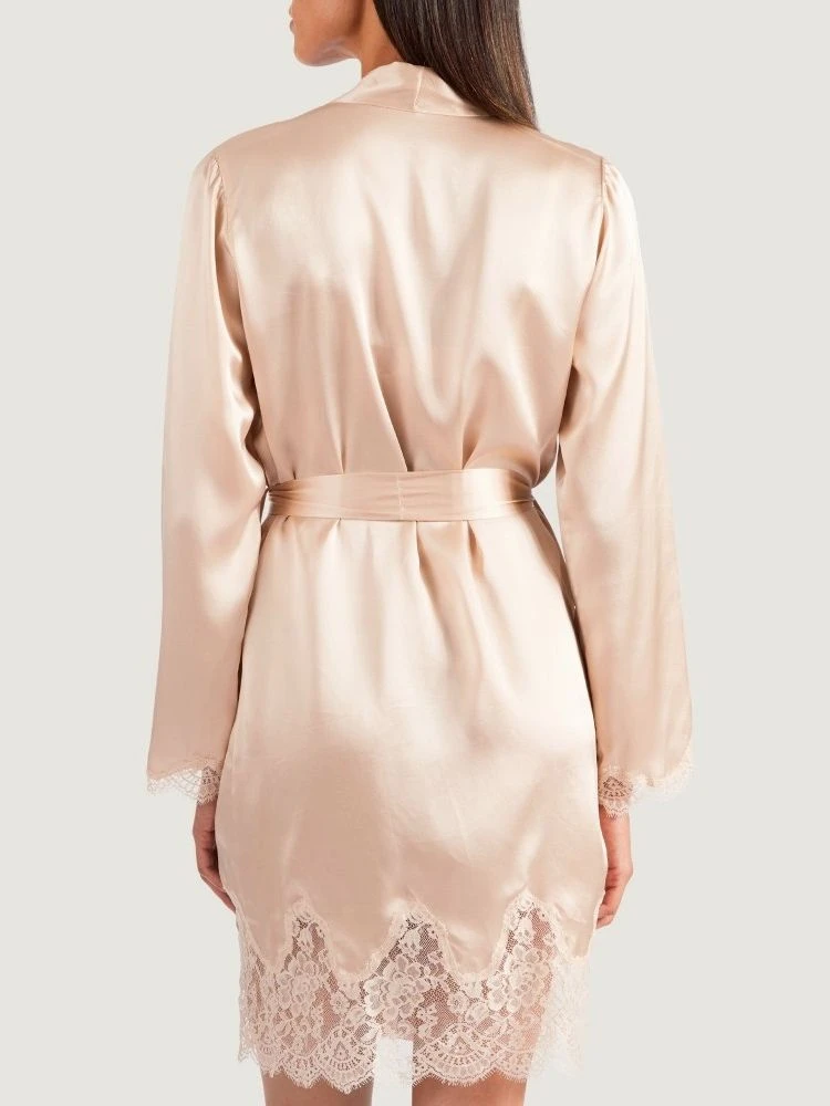 100% Seide Kimono SOIE D´AMOUR Mit Spitze Aubade – Bild 11