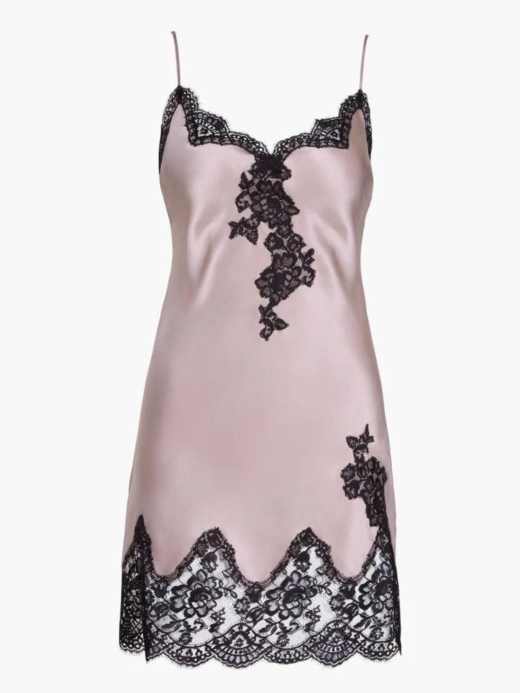 100% Seide NegligĂ© TOI MON AMOUR Altrosa-schwarz Von Aubade â Bild 2