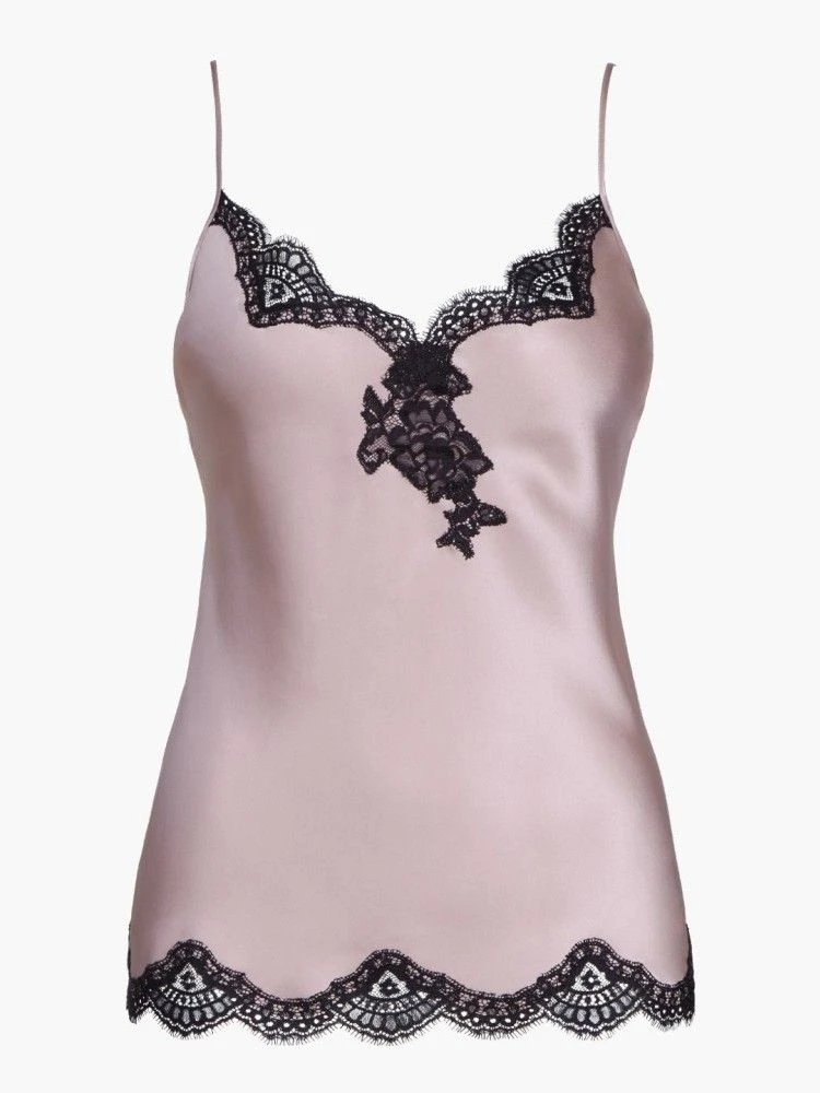 100% Seide Top TOI MON AMOUR Altrosa-schwarz Von Aubade – Bild 3