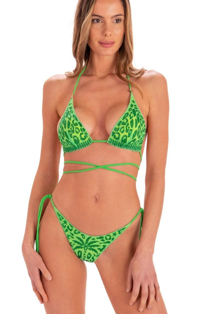 Triangel-Bikini MACULATO Grün-lurex Von Pin-Up Stars – Bild 2